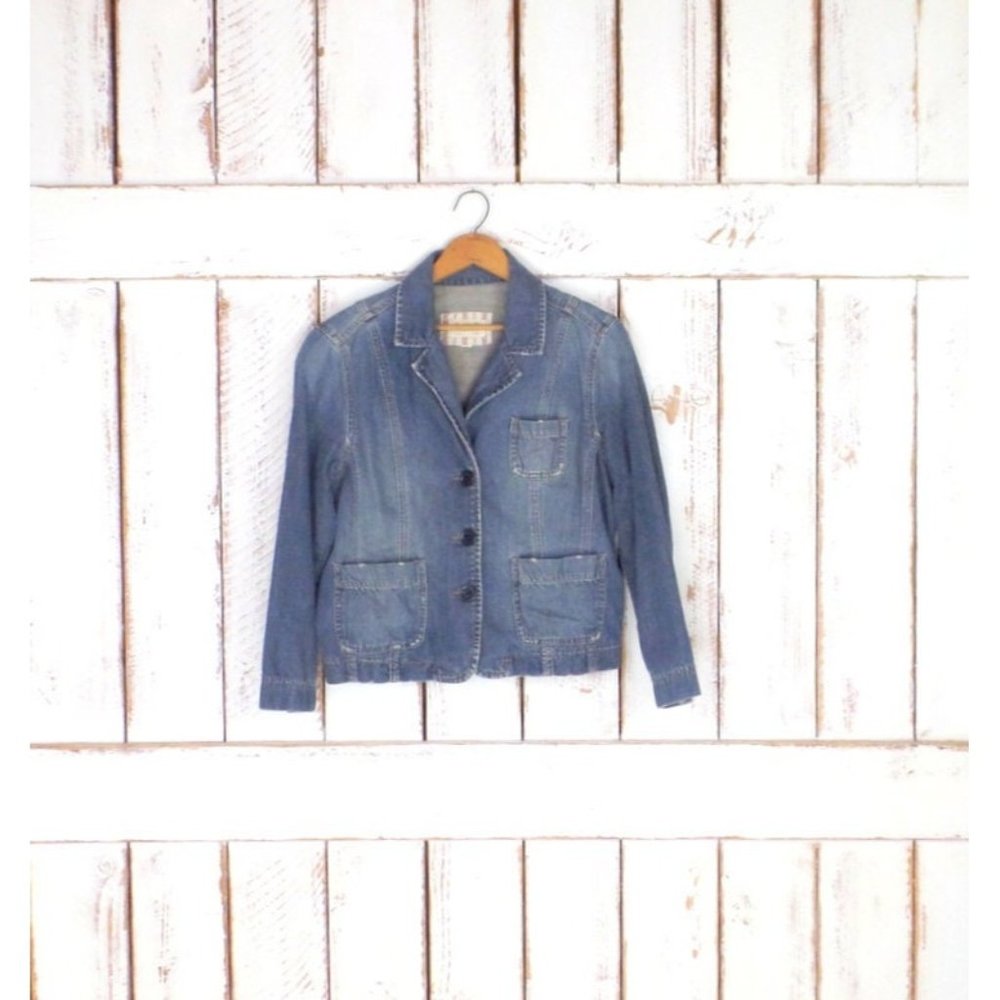 90s vintage blue denim jean jacket 90s denim jacket